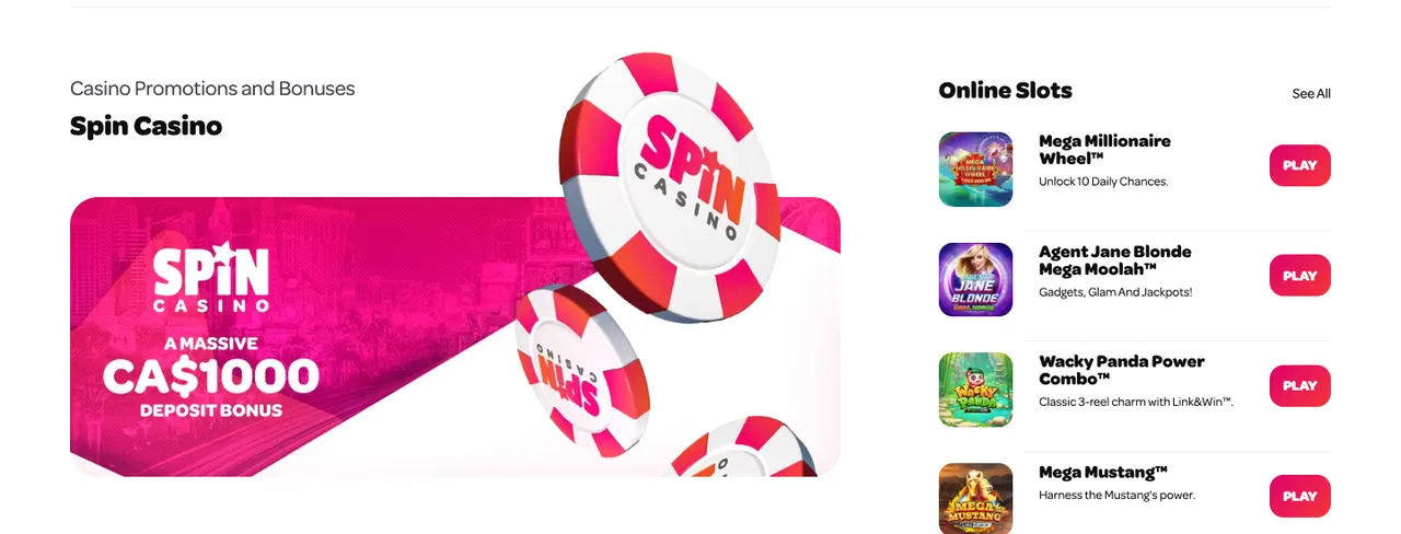Avis sur Spin Casino